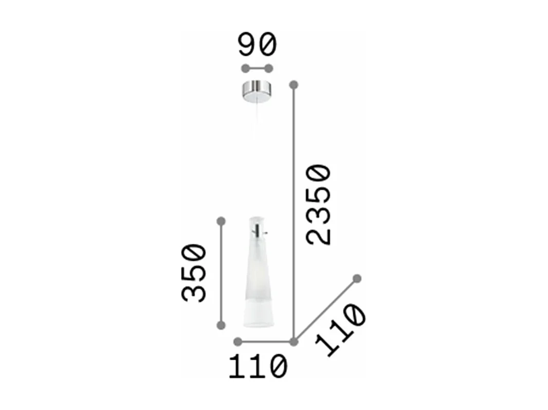 Ideal Lux Kuky - Lámpara colgante de techo con 1 luz, cromada, E27