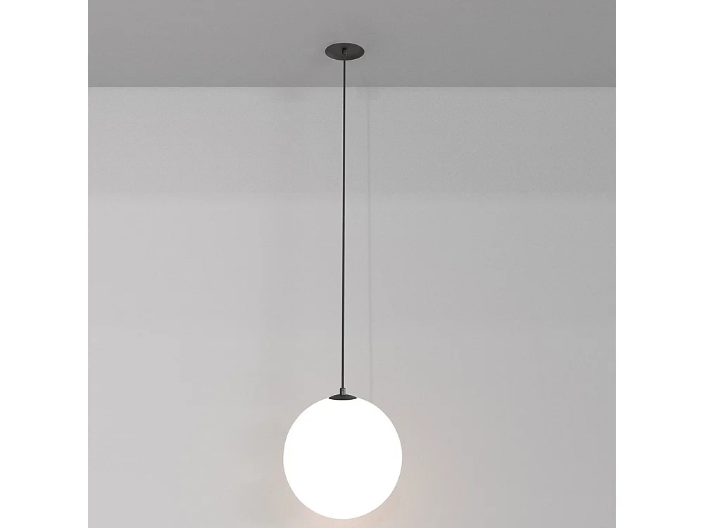 Lampadario Sospensione Moderno Luna Alluminio Nero Led Integrato 5W Calda