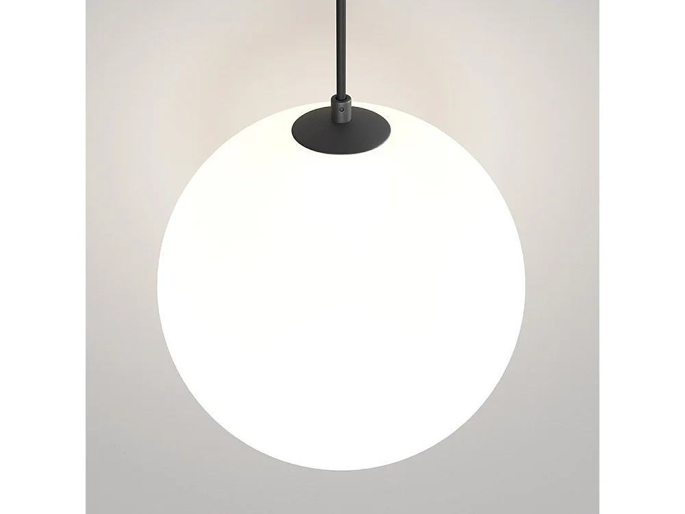 Lampadario Sospensione Moderno Luna Alluminio Nero Led Integrato 5W Calda