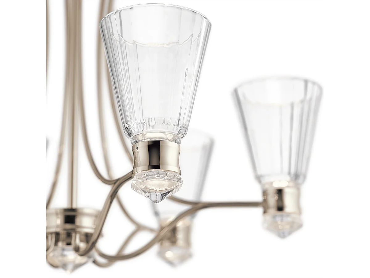 Elstead Kichler Kayva Integrierte LED-Deckenleuchte mit mehreren Armen, poliertes Nickel, 3000 K, IP44