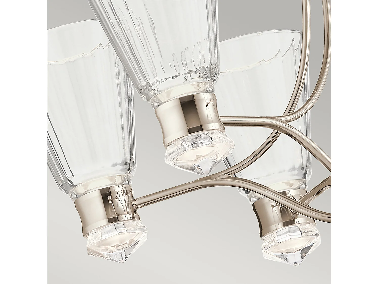 Elstead Kichler Kayva Integrierte LED-Deckenleuchte mit mehreren Armen, poliertes Nickel, 3000 K, IP44