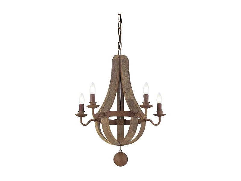 Ideal Lux Millennium Plafonnier à 5 ampoules, brun, E14