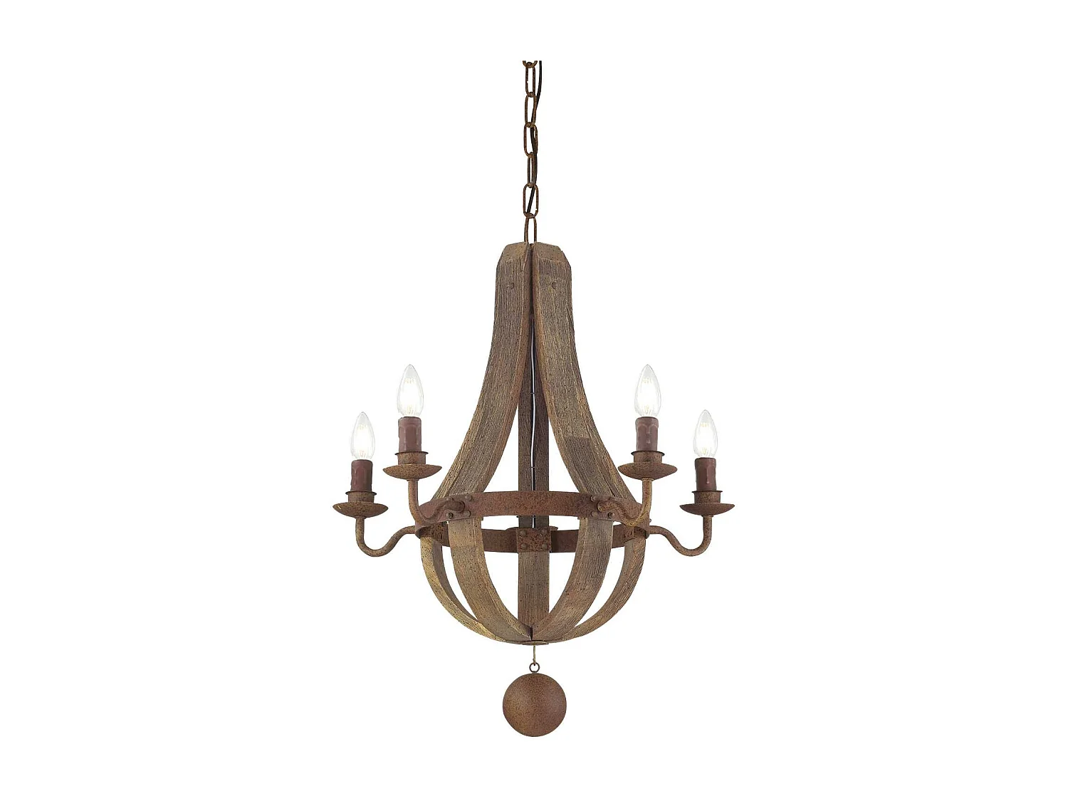 Ideal Lux Millennium Plafonnier à 5 ampoules, brun, E14