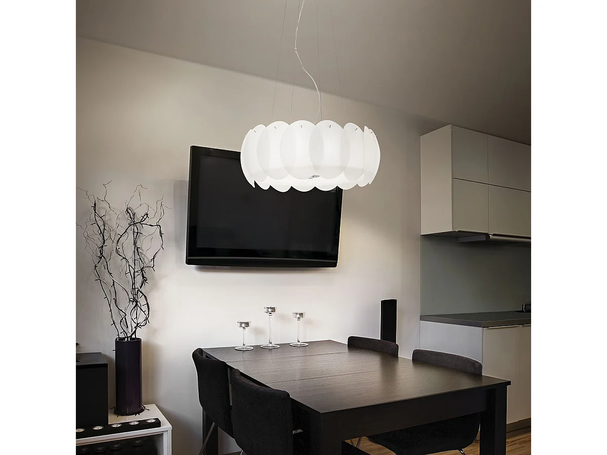 Ideal Lux Ovalino Petit plafonnier à 5 ampoules blanc, E27