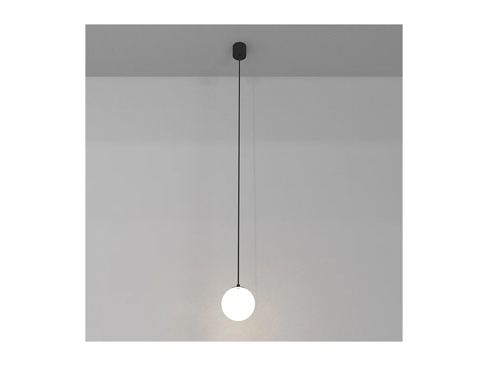 Lampadario A Sospensione Moderno Luna Alluminio Nero Led Integrato 5W Fredda