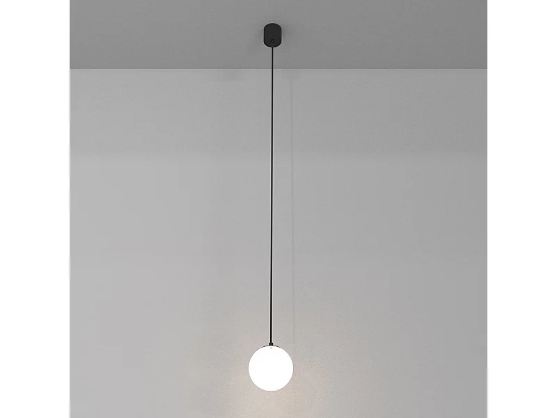 Lampadario A Sospensione Moderno Luna Alluminio Nero Led Integrato 5W Fredda