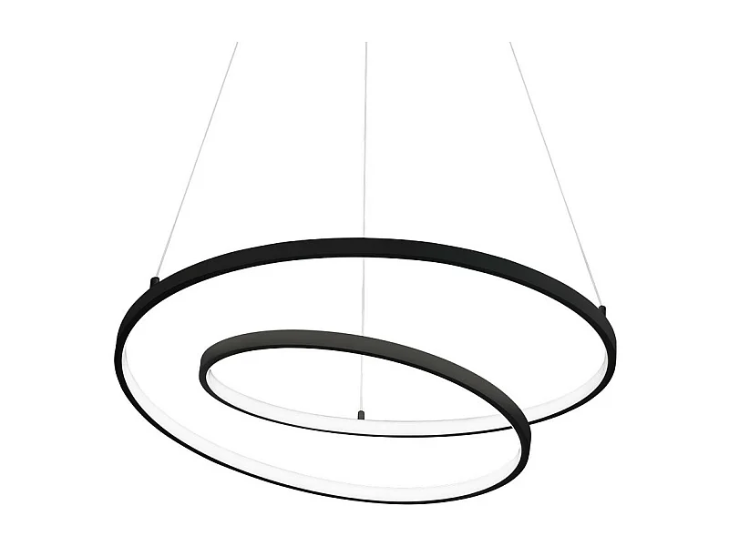 Ideal Lux OZ Dimmable Swirl 60cm Plafonnier LED Intégré Noir, 3000K
