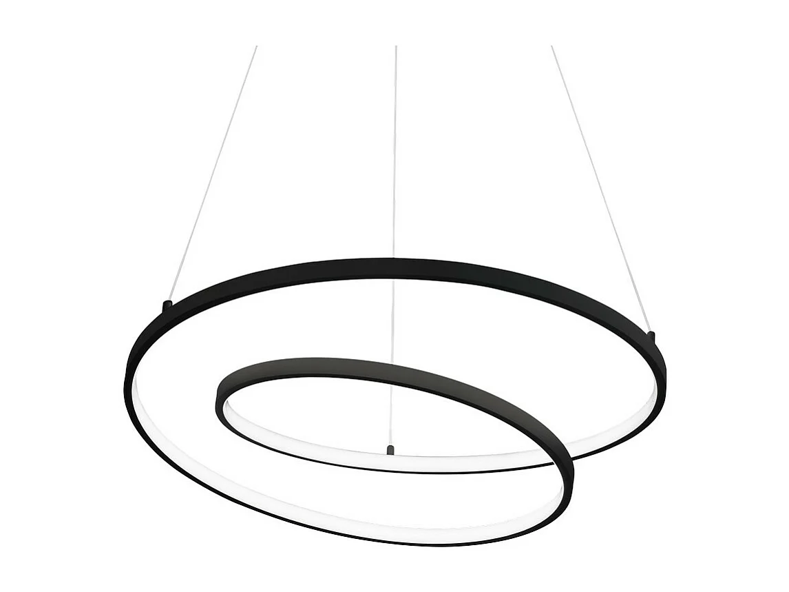 Ideal Lux OZ Dimmable Swirl 60cm Plafonnier LED Intégré Noir, 3000K