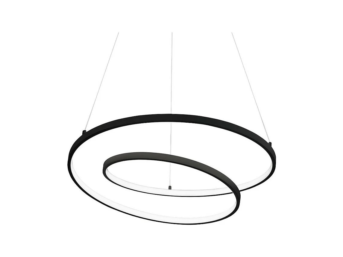 Ideal Lux OZ Dimmable Swirl 60cm Plafonnier LED Intégré Noir, 3000K