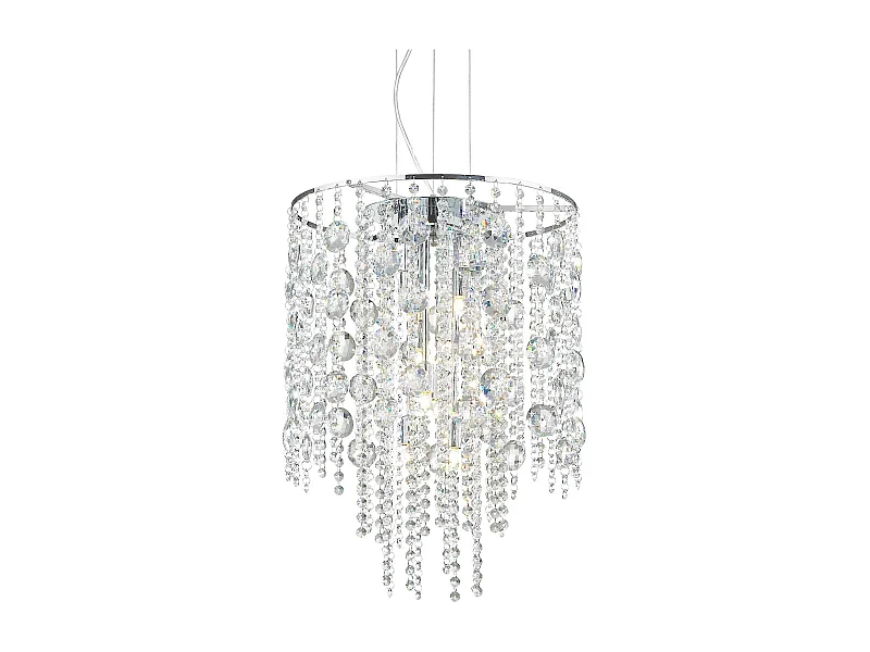 Ideal Lux Evasione - Sospensione a soffitto a 8 luci cromata con cristalli, G9