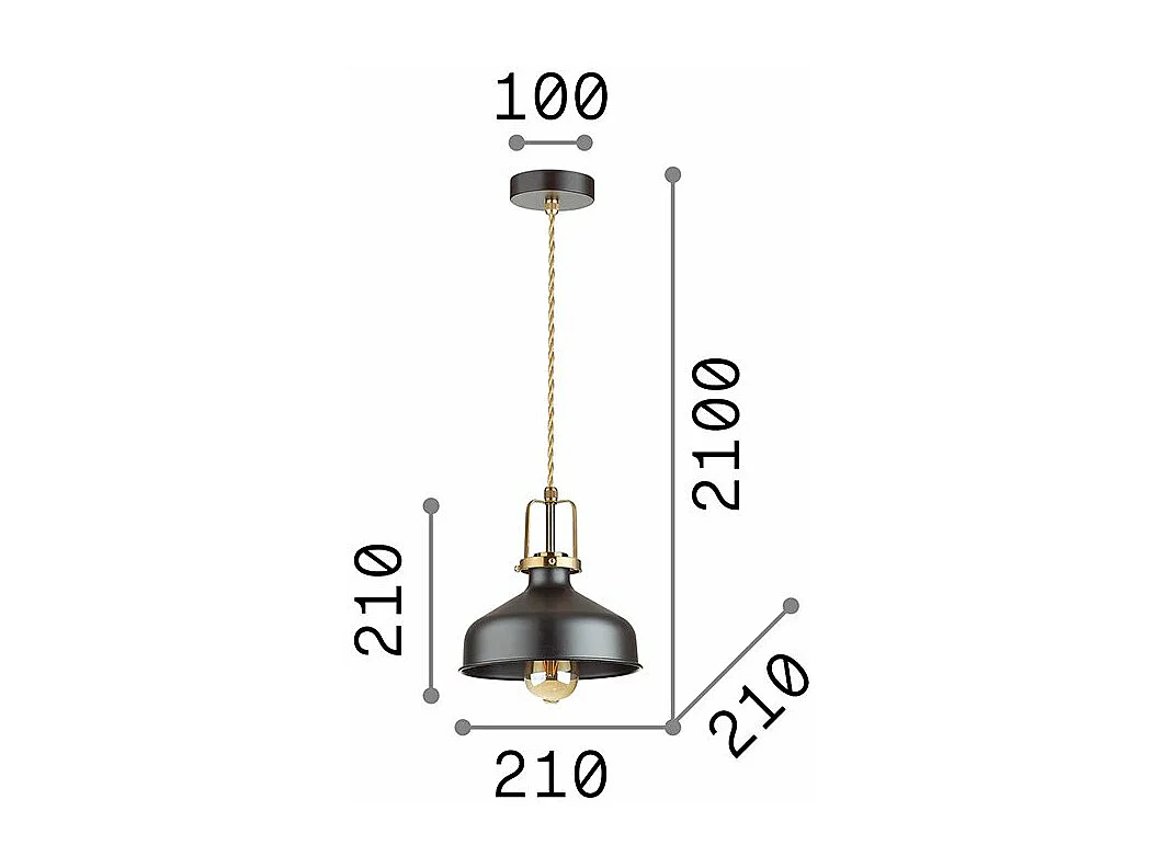 Ideal Lux ERIS-1 - Lámpara colgante de techo tipo domo para interior 1 luz blanca, E27