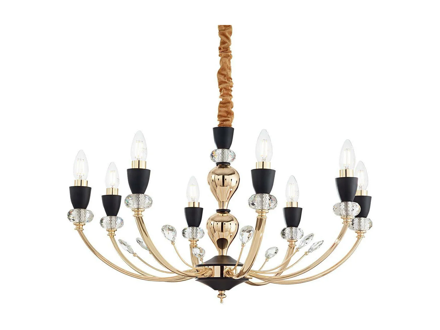 Ideal Lux Vanity - Lampada a sospensione a 8 luci nera