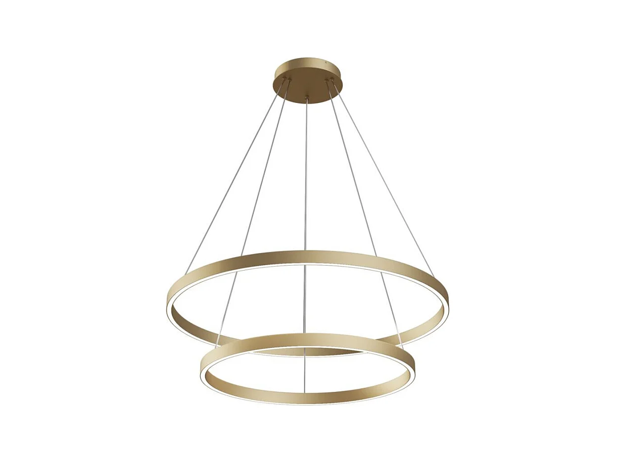 Maytoni Rim Plafoniera a sospensione circolare a 2 livelli in ottone a LED con bordo moderno integrato