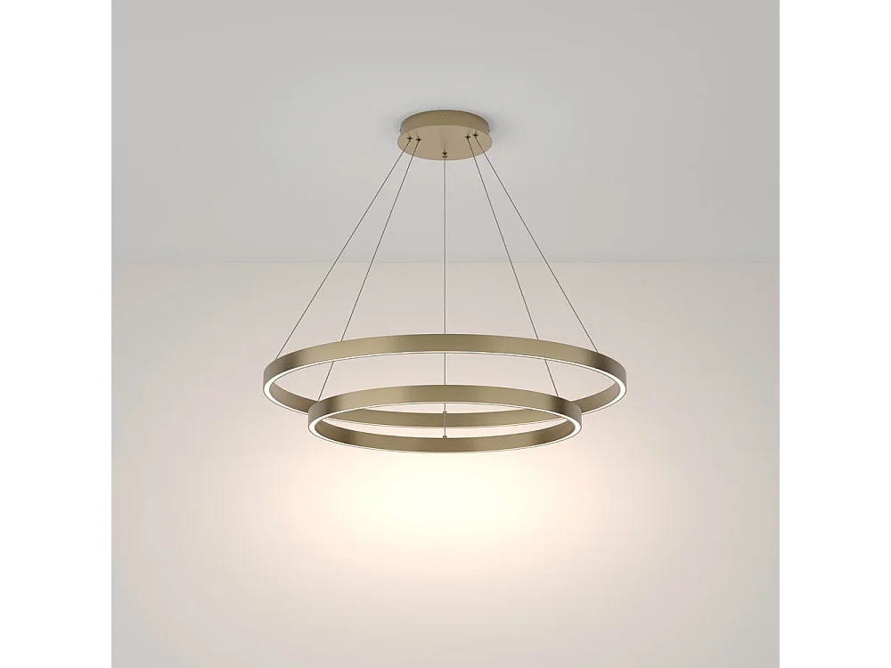 Maytoni Rim Plafoniera a sospensione circolare a 2 livelli in ottone a LED con bordo moderno integrato