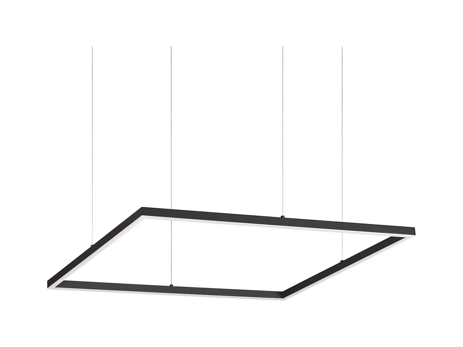 Sospensione Moderna Square Oracle Alluminio-Plastiche Nero Led 41W 3000K D70Cm