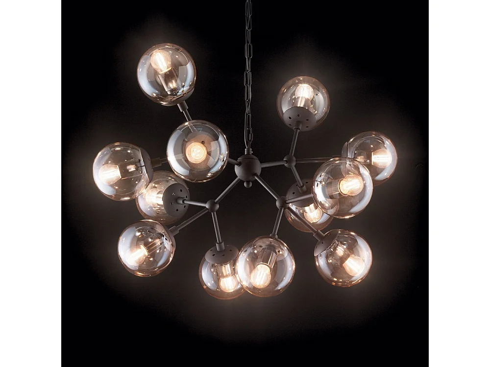 Ideal Lux Kepler Luminaire suspendu à 12 ampoules noir