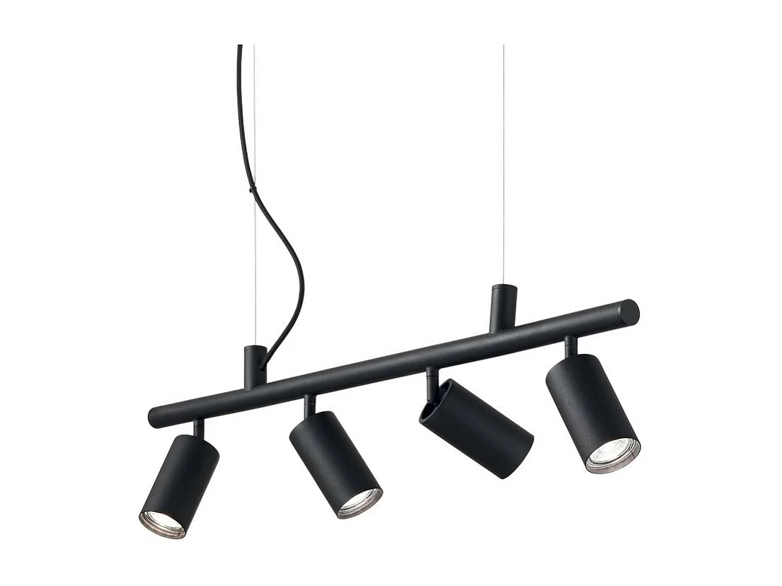 Ideal Lux DYNAMITE - Indoor 4 lichts Strahler Deckenpendelleuchte Schwarz, GU10
