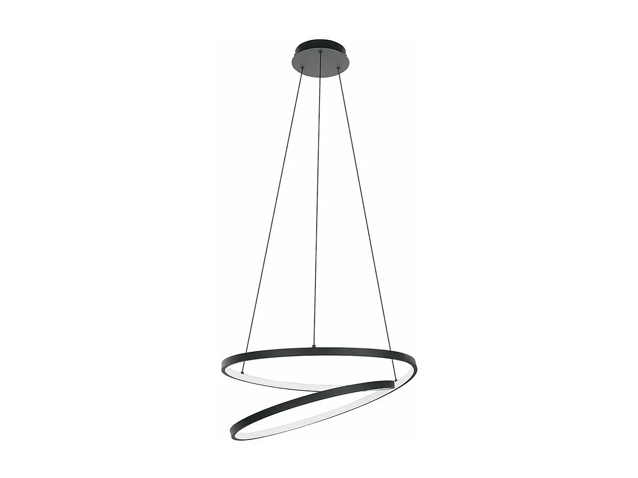 Lampadario Moderno Ruotale Led Alluminio Nero