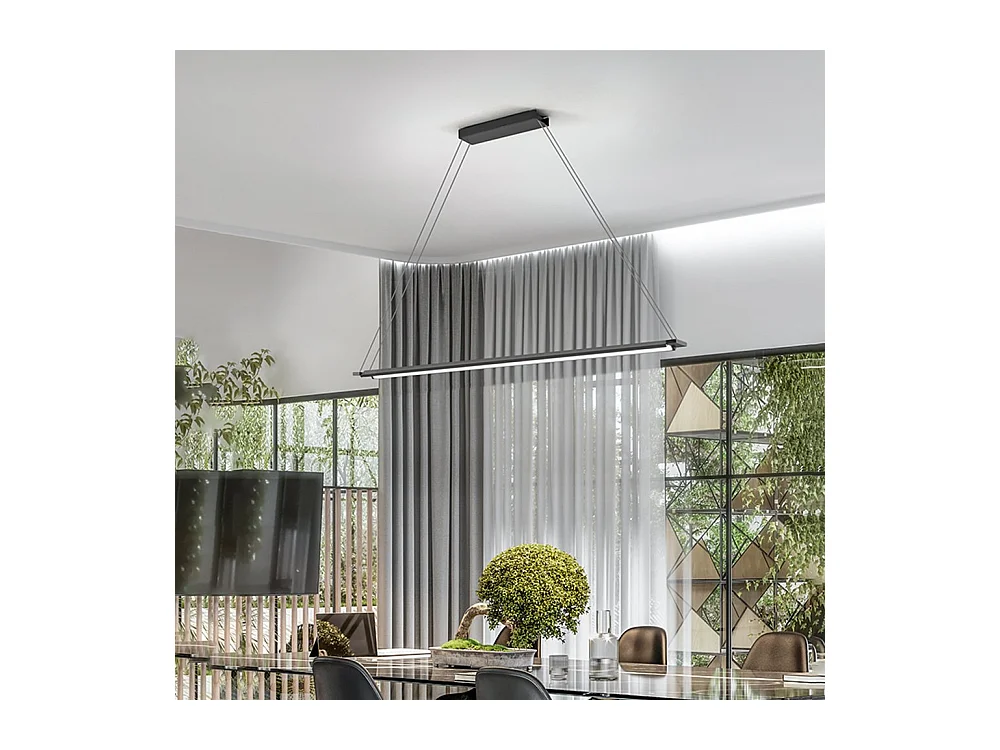Lampadario In Metallo Moderno Sway Nero 2 Luci