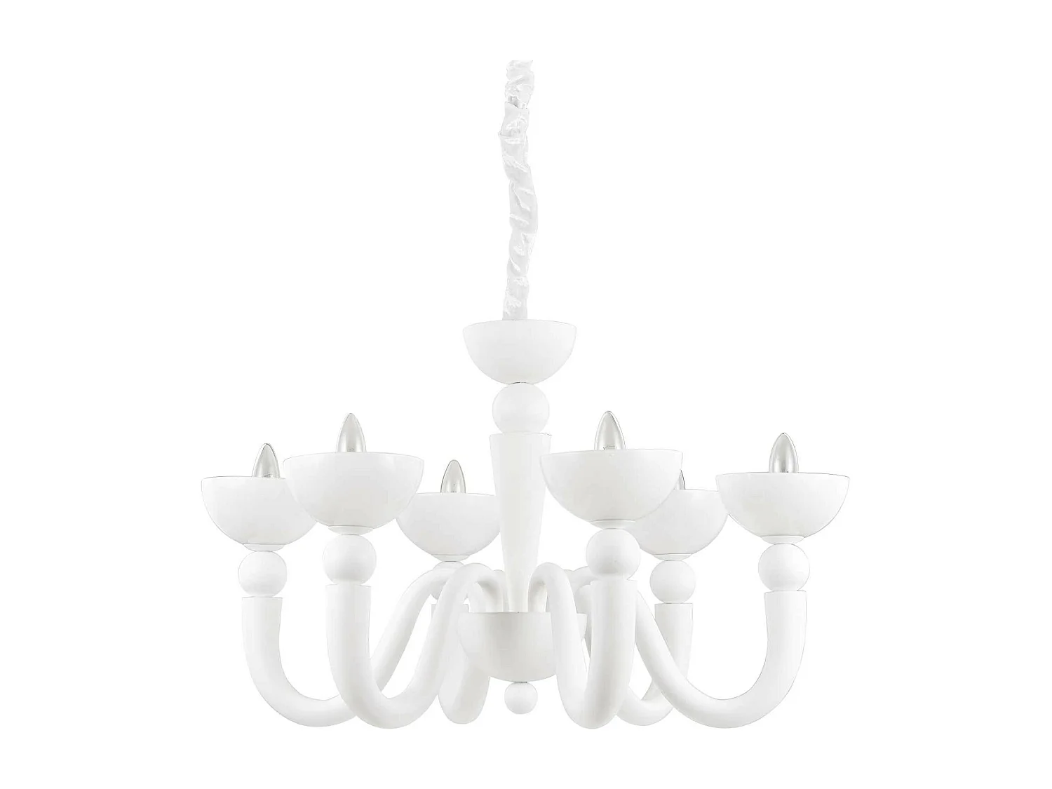 Ideal Lux Bon Bon Lustre à 6 bras multiples au fini blanc, E14