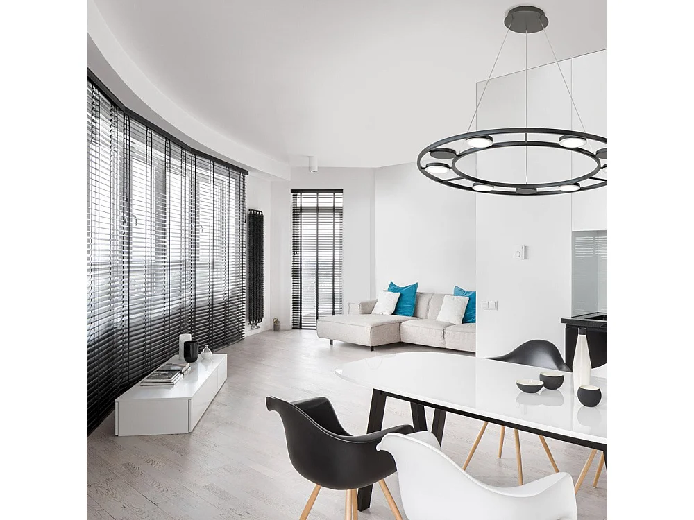 Maytoni Fad Plafoniera a sospensione a LED nera moderna Fad integrata