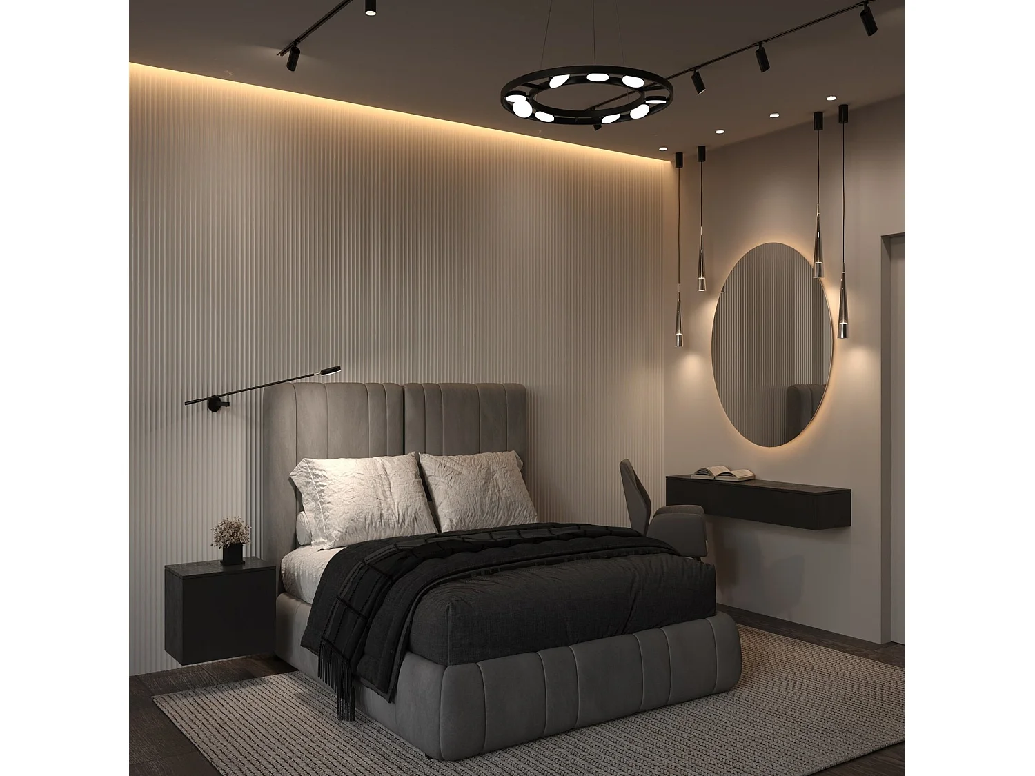 Maytoni Fad Moderna lámpara de techo colgante LED negra integrada Fad