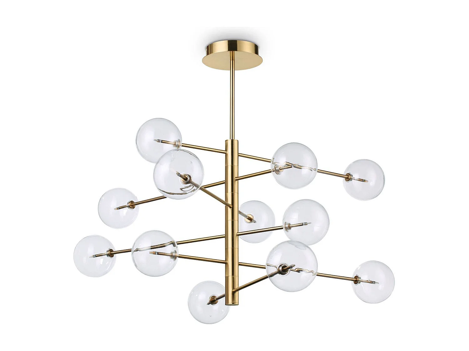 Ideal Lux Equinoxe - 12 licht Multi Arm Deckenpendelleuchte Antik Messing