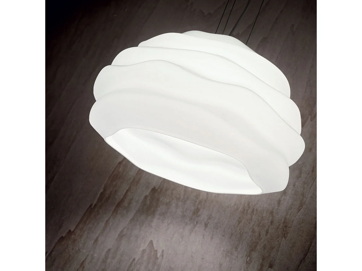 Ideal Lux Karma - Lámpara colgante de techo tipo domo con 1 luz blanca, E27