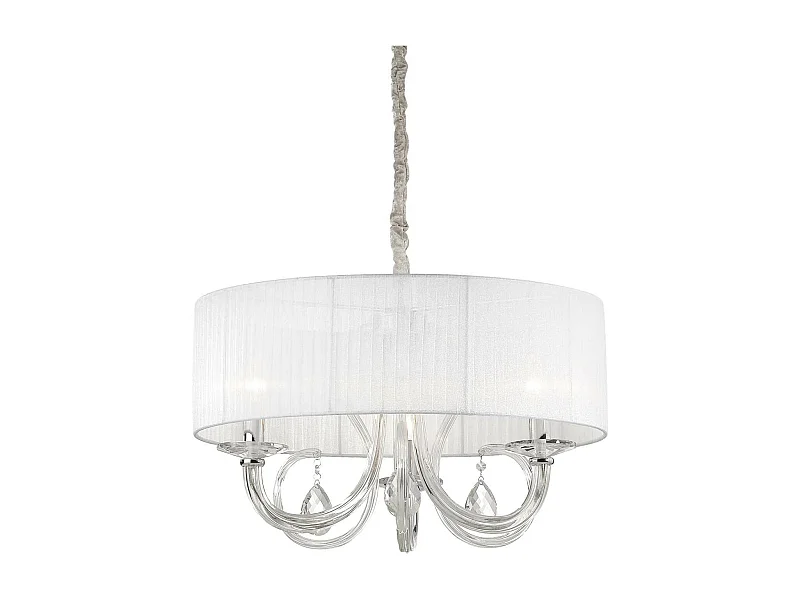 Ideal Lux Swan - Lámpara colgante de techo con 3 brazos y 3 luces, cromada, vidrio tres, E14