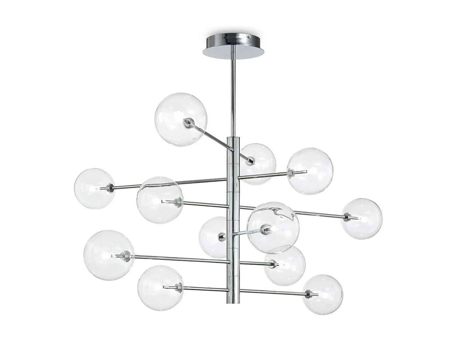 Ideal Lux Equinoxe - Lampada da soffitto a 12 luci multibraccio cromata