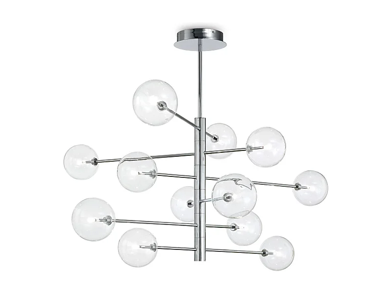 Ideal Lux Equinoxe - Lámpara colgante de techo de 12 luces con varios brazos, cromo