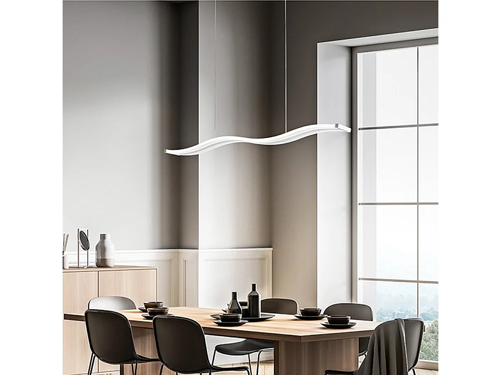 Sospensione Moderna Tape Metallo Bianco Led 48W Dimmerabile Ip20