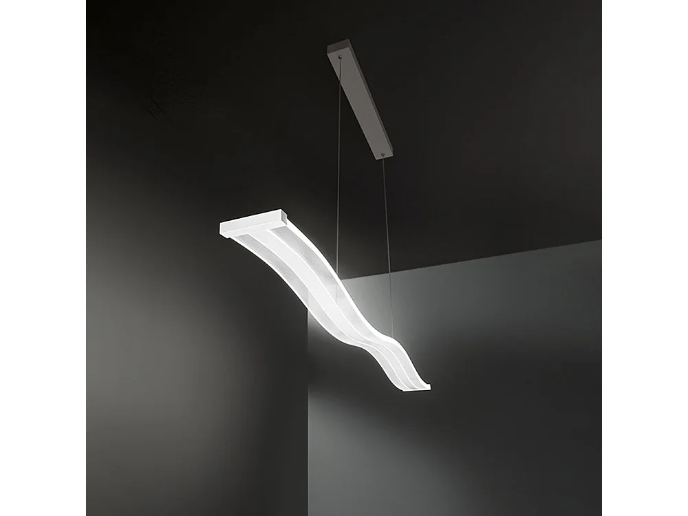 Sospensione Moderna Tape Metallo Bianco Led 48W Dimmerabile Ip20