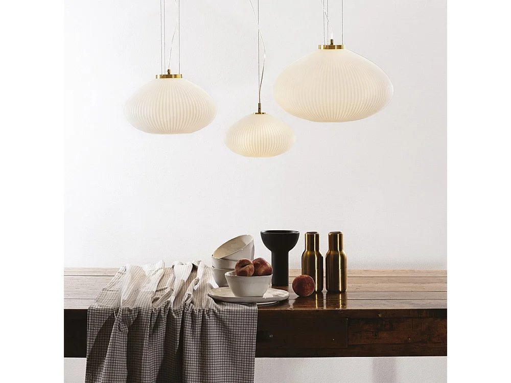 Ideal Lux PLISSE Globe Dome Suspension Plafonnier Laiton 45cm