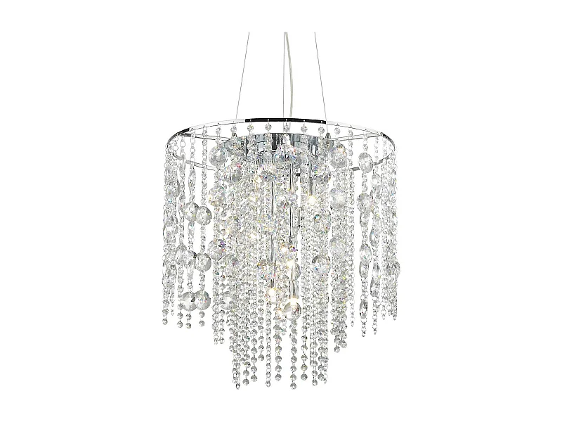 Ideal Lux Evasione - Sospensione a soffitto a 10 luci cromata con cristalli, G9