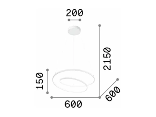 Ideal Lux OZ Dimmbare Swirl 60cm integrierte LED-Pendel-Deckenleuchte Messing, 3000K