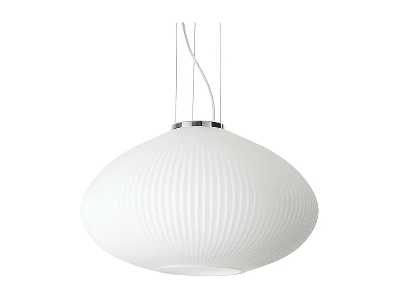 Ideal Lux PLISSE Globe Dome Pendelleuchte Chrom 45cm
