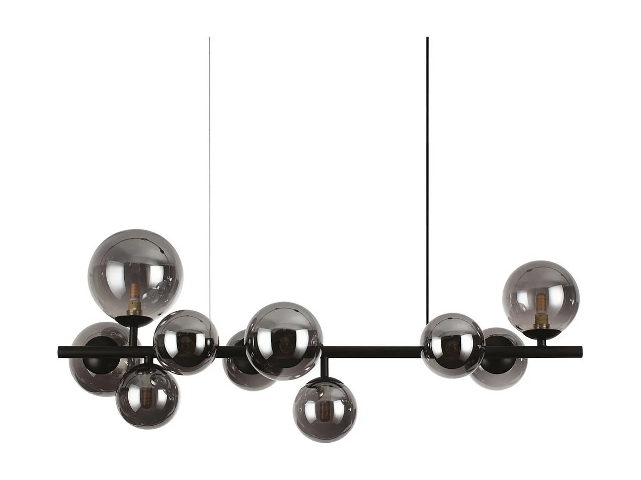 Ideal Lux PERLAGE Plafón colgante globo lineal 10 luces negro