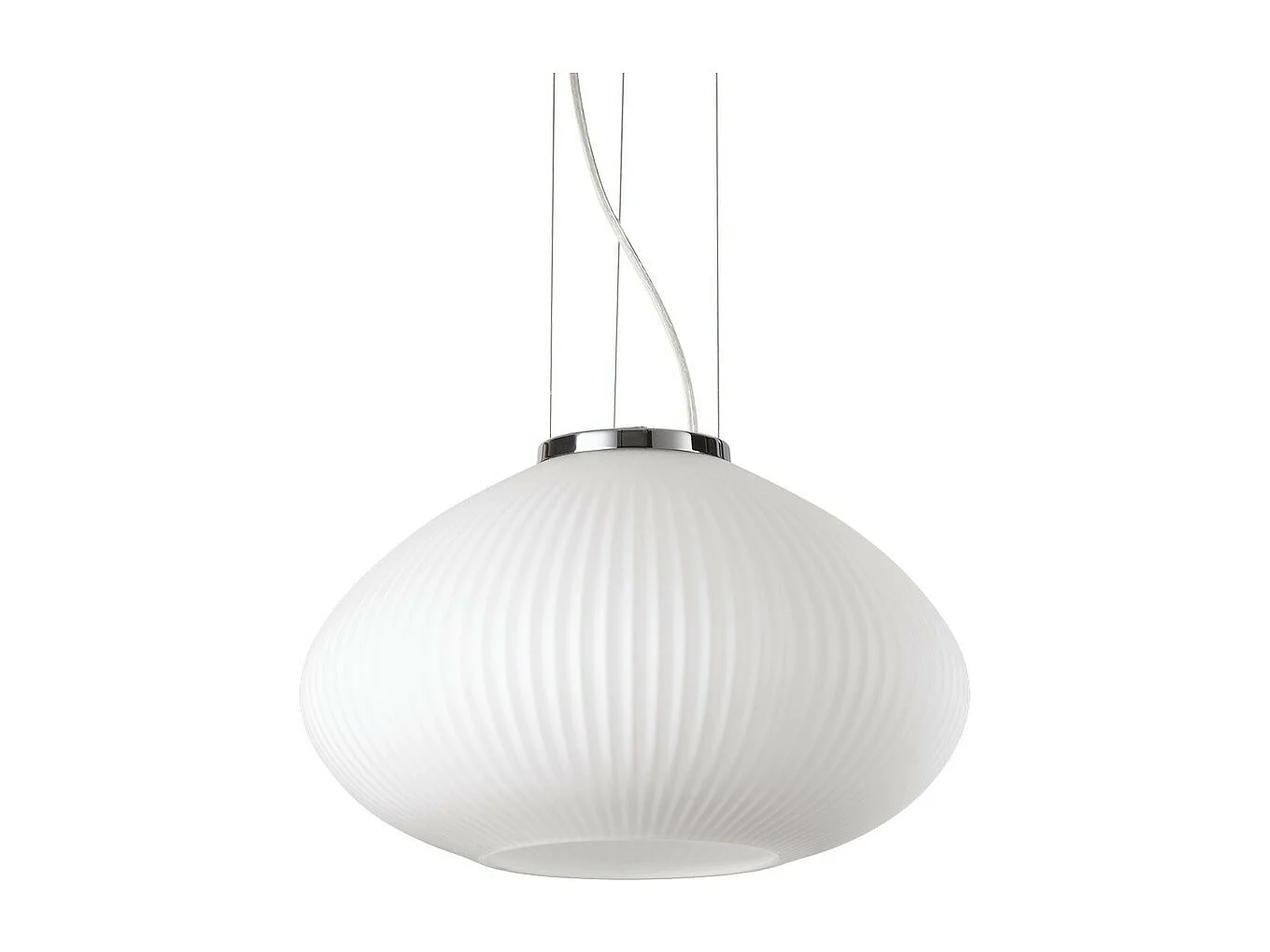Ideal Lux PLISSE Globe Dome Sospensione Plafoniera Cromata 35cm