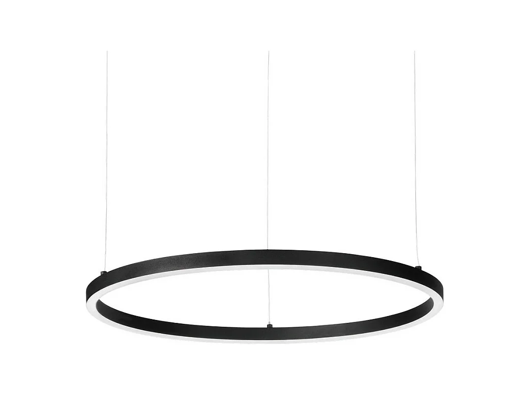 Ideal Lux ORACLE Schlanke, nicht dimmbare, runde, integrierte LED-Deckenleuchte, 70 cm, schwarz, 4000 K