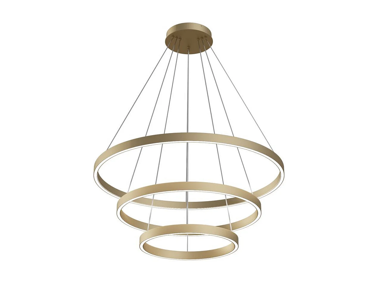 Maytoni Rim Lámpara de techo colgante circular de 3 niveles de latón LED integrado con borde moderno