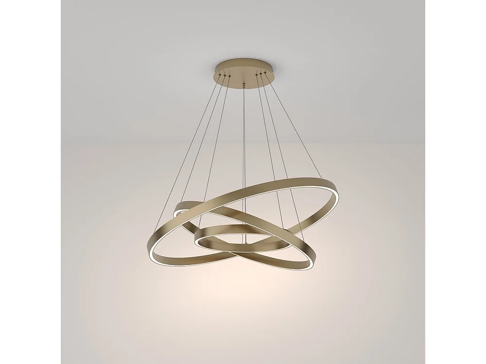 Maytoni Rim Moderne randintegrierte LED-Deckenleuchte mit 3 Ebenen aus Messing