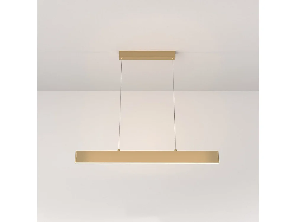 Lampadario A Sospensione Moderno Step Metallo Oro Luce Led Integrato 23W Calda
