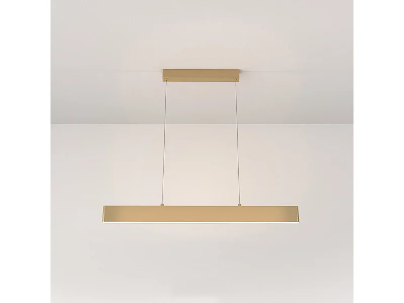 Lampadario A Sospensione Moderno Step Metallo Oro Luce Led Integrato 23W Calda