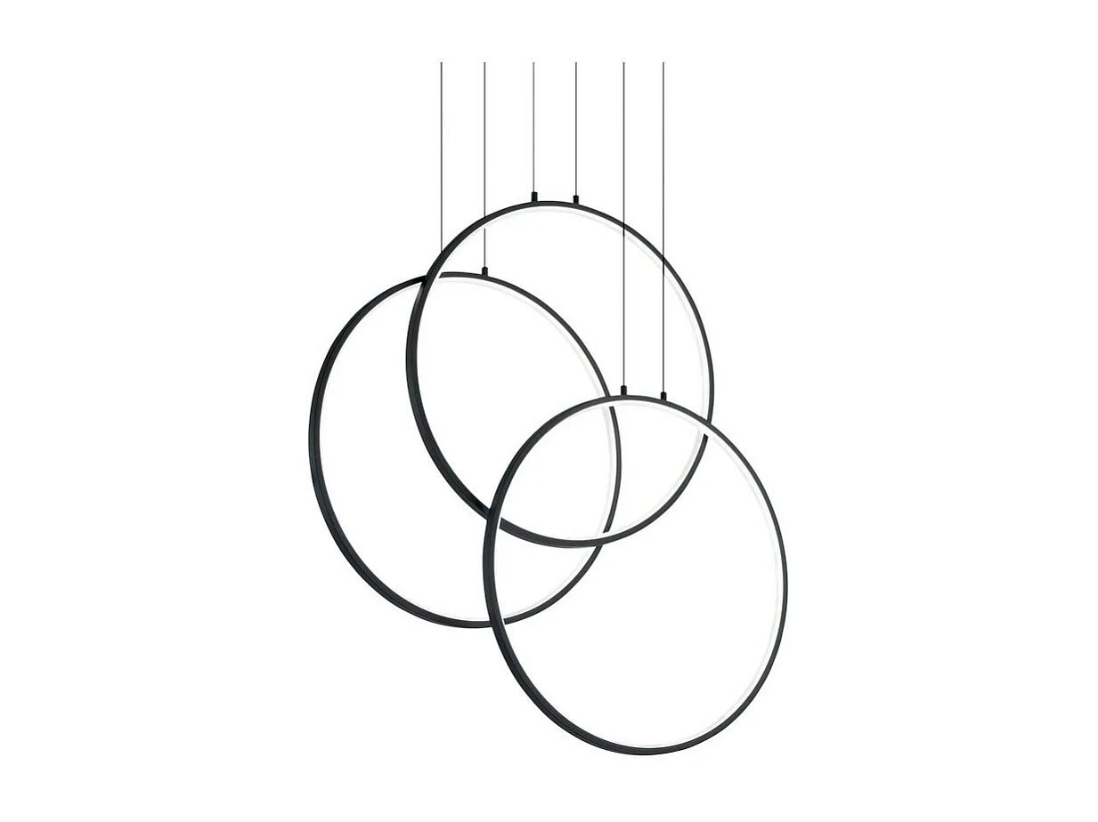 Suspension intégrée décorative à LED noire, 3000K