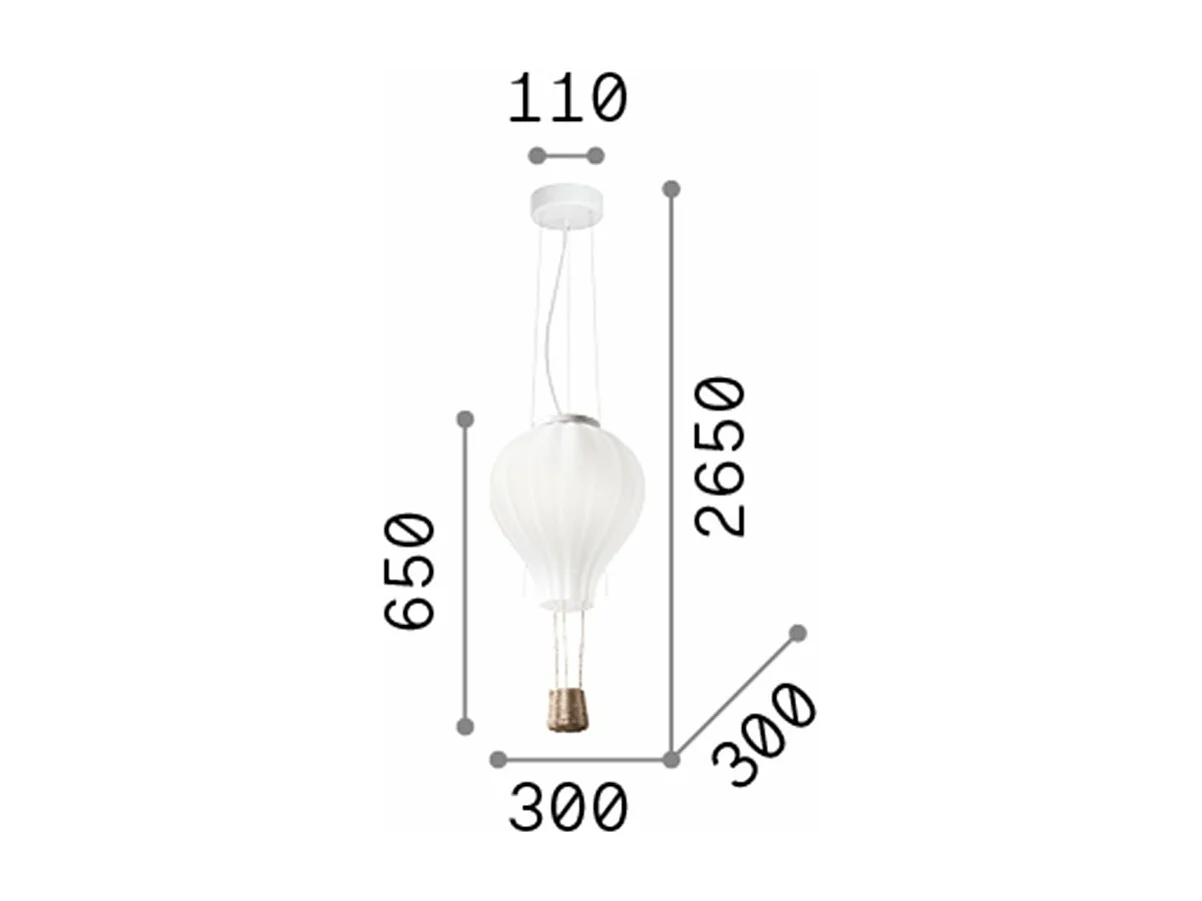 Ideal Lux Dream Suspension à 1 lumière, blanc, E27