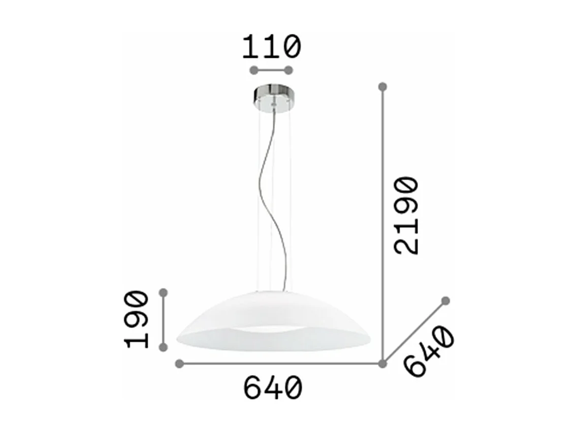 Ideal Lux Lena - Lámpara colgante de techo con 3 luces, color blanco, E27