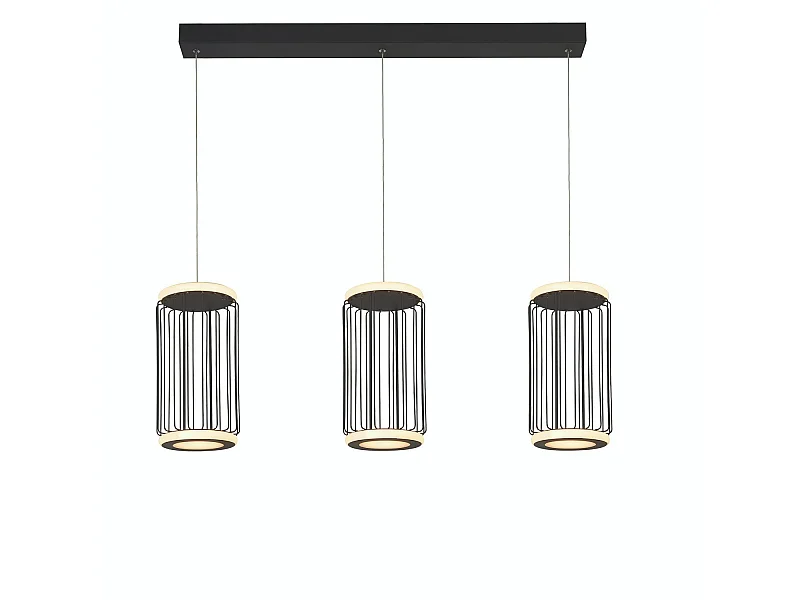 Lampadario Contemporaneo Circolo Alluminio Bianco Silicone Nero Led 35W 3000K