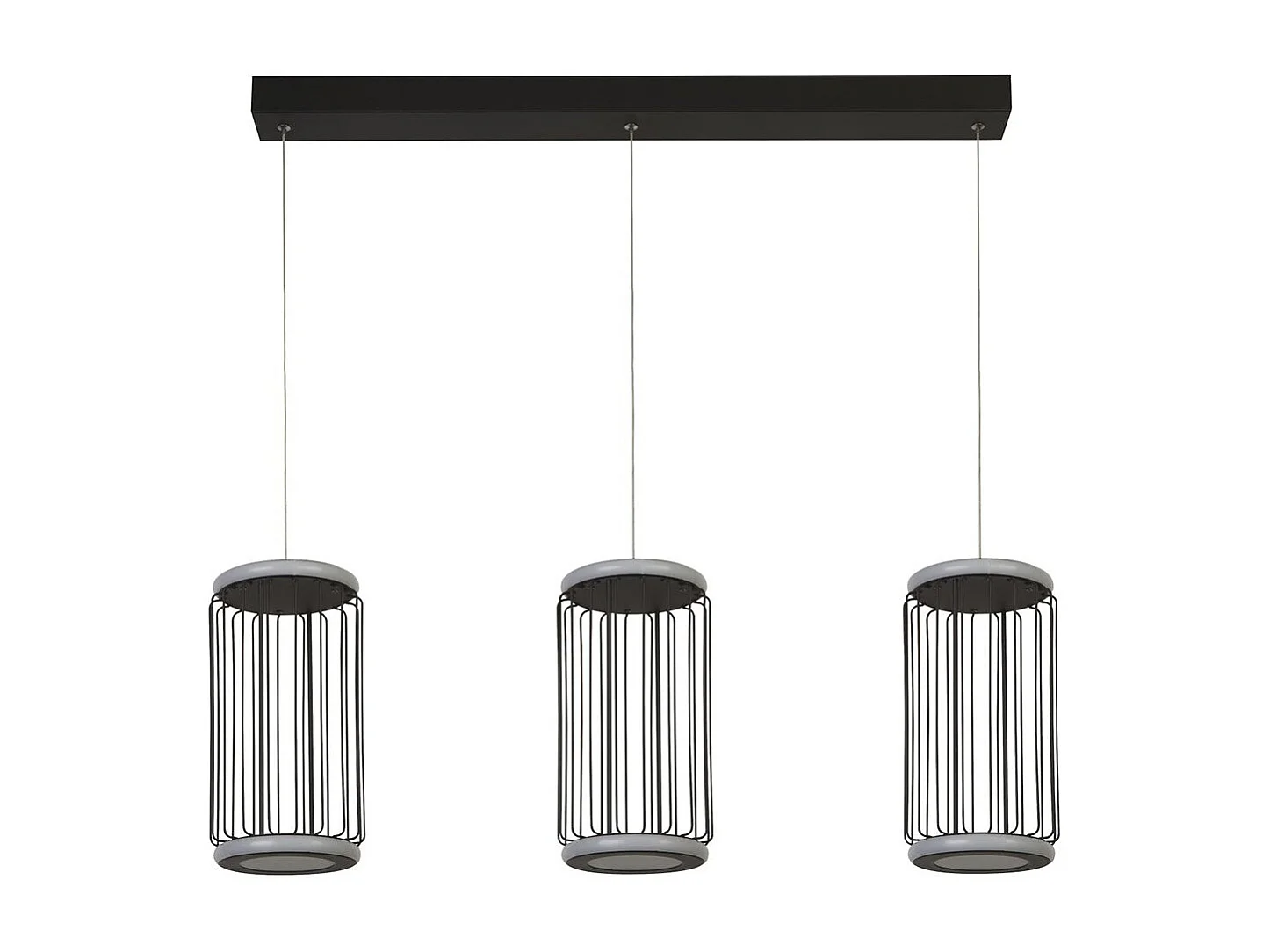 Lampadario Contemporaneo Circolo Alluminio Bianco Silicone Nero Led 35W 3000K