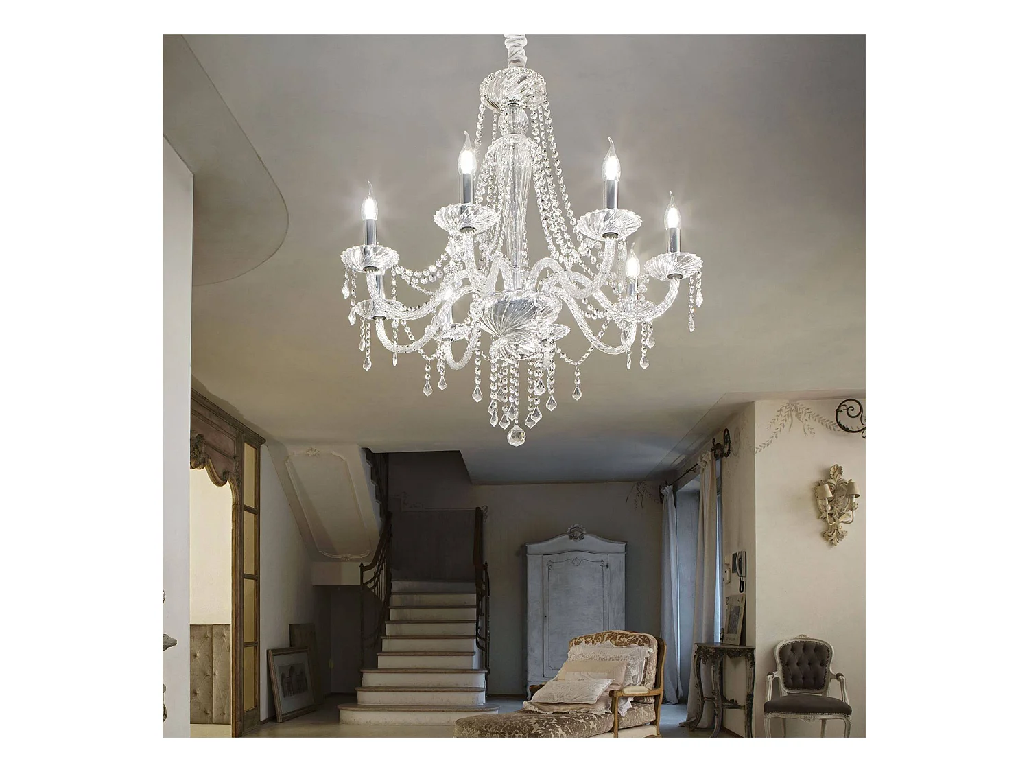 Ideal Lux Amadeus - 8 Licht Pendelleuchte Trasparent, E14